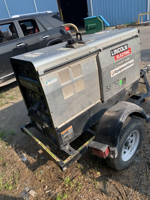 2019 Lincoln Electric Vantage 322 Welder Ready-Pak 3, Two wheel trailer, Fender and Light kit, Cable Rack
