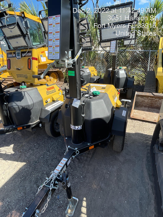 2022 Allmand NLV3GR (4) LED Light Fixture 350W, 23' Vertical Mast, 3kW Prime, Towable, ES Decals, T3