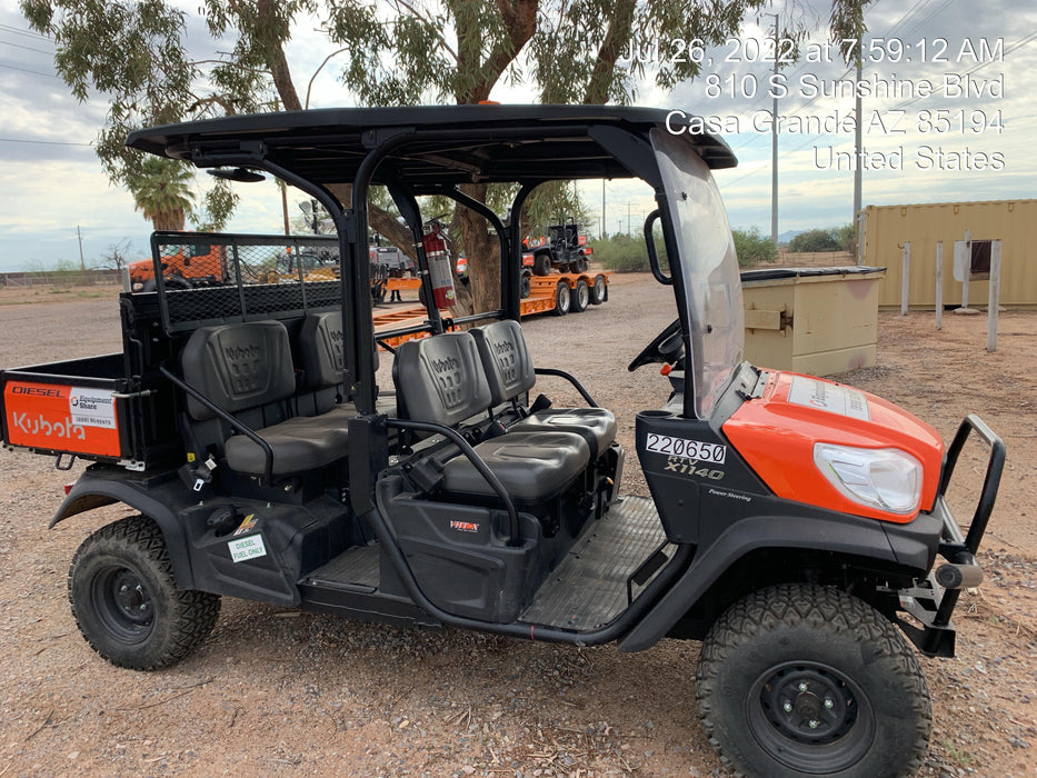 2022 Kubota RTV-X1140W-H Plastic Canopy, Windshield Acrylic Clear, LED Strobe Light, Wire Harness Kit, Back up Alarm