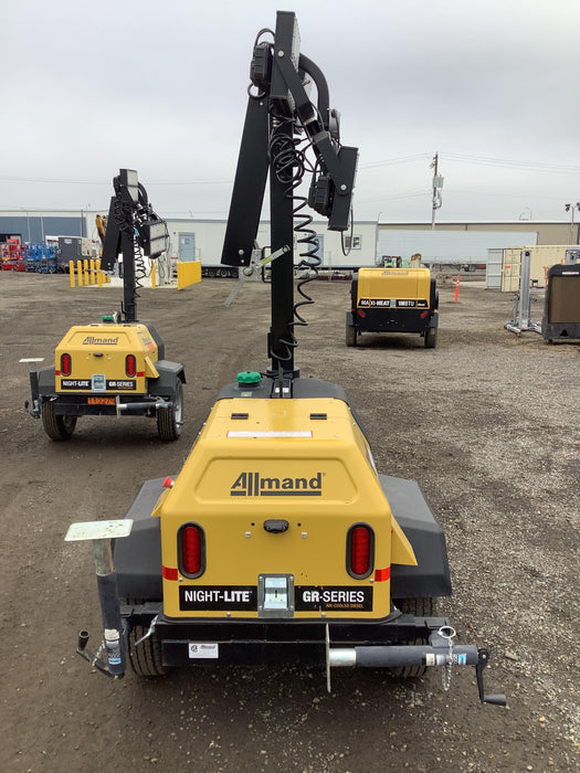 2020 Allmand NLV3GR (4) LED Light Fixture 350W, 23' Vertical Mast, 3kW Prime, Towable, Deep Sea L401, Leveling Jacks, Yanmar T4F 5.8hp