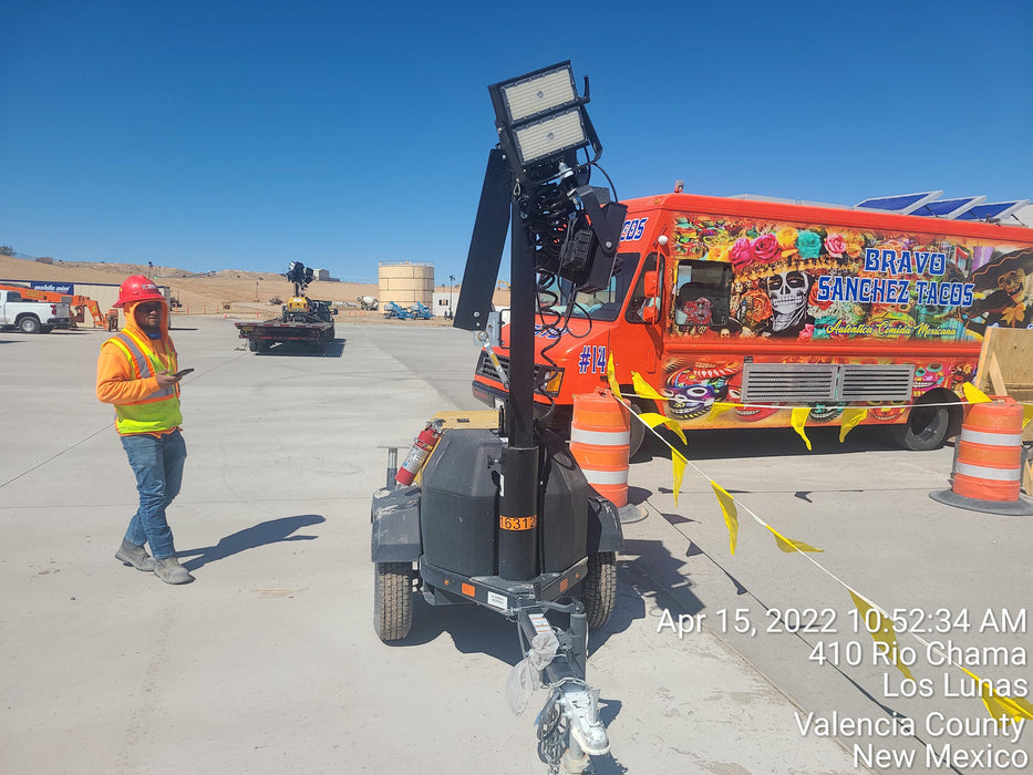 2021 Allmand NLV3GR (4) LED Light Fixture 350W, 23' Vertical Mast, 3kW Prime, Towable, Deep Sea L401, Leveling Jacks, Yanmar T4F 5.8hp