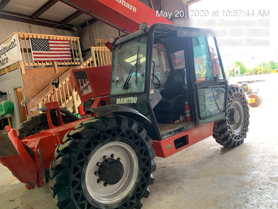 2020 Manitou MTA12055SER3 Cab/Heat/Air, Solid Tires, Amber Strobe, Lift Hook w/66" Carriage, 60" Forks