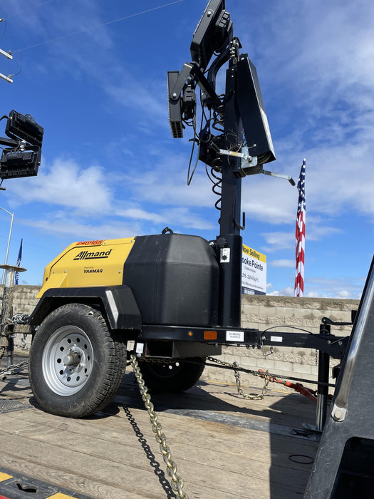 2022 Allmand NLV3GR (4) LED Light Fixture 350W, 23' Vertical Mast, 3kW Prime, Towable, ES Decals, T3