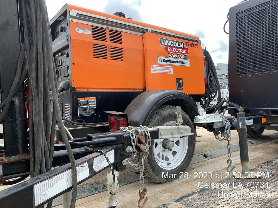 2021 Lincoln Electric Vantage 322 Vantage 322 Ready Pak 3 w/ Decals, ORANGE (includes trailer, cable rack, fender light kit) NO Telematics