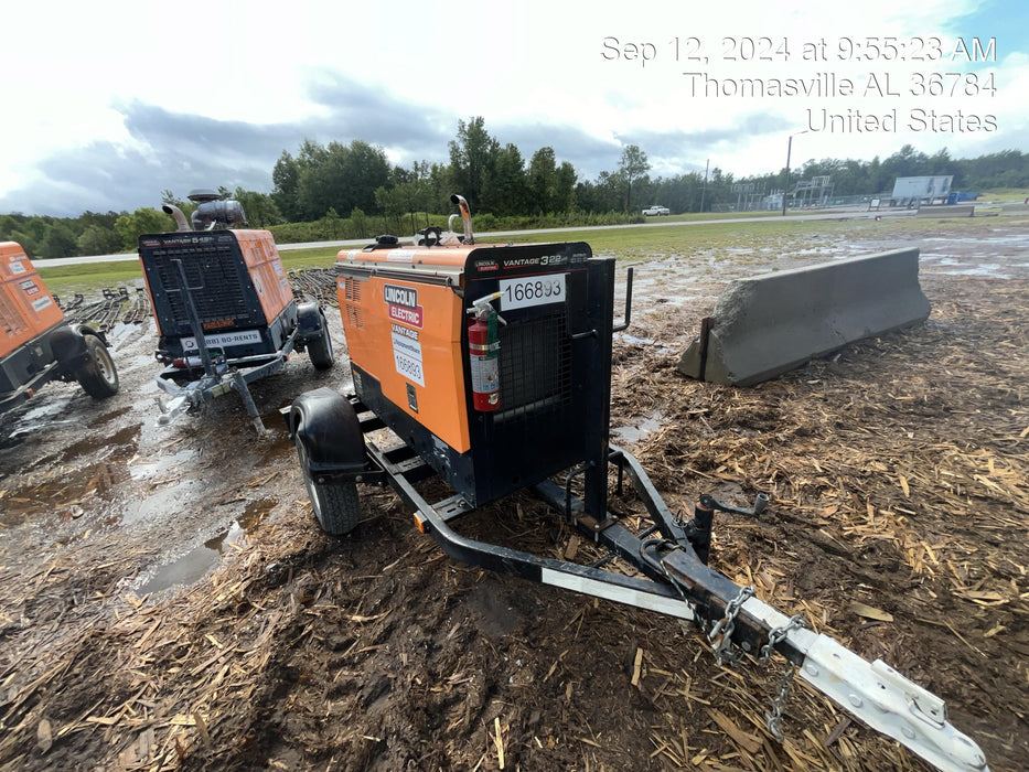 2021 Lincoln Electric Vantage 322 Vantage 322 Ready Pak 3 w/ Decals, ORANGE (includes trailer, cable rack, fender light kit) NO Telematics