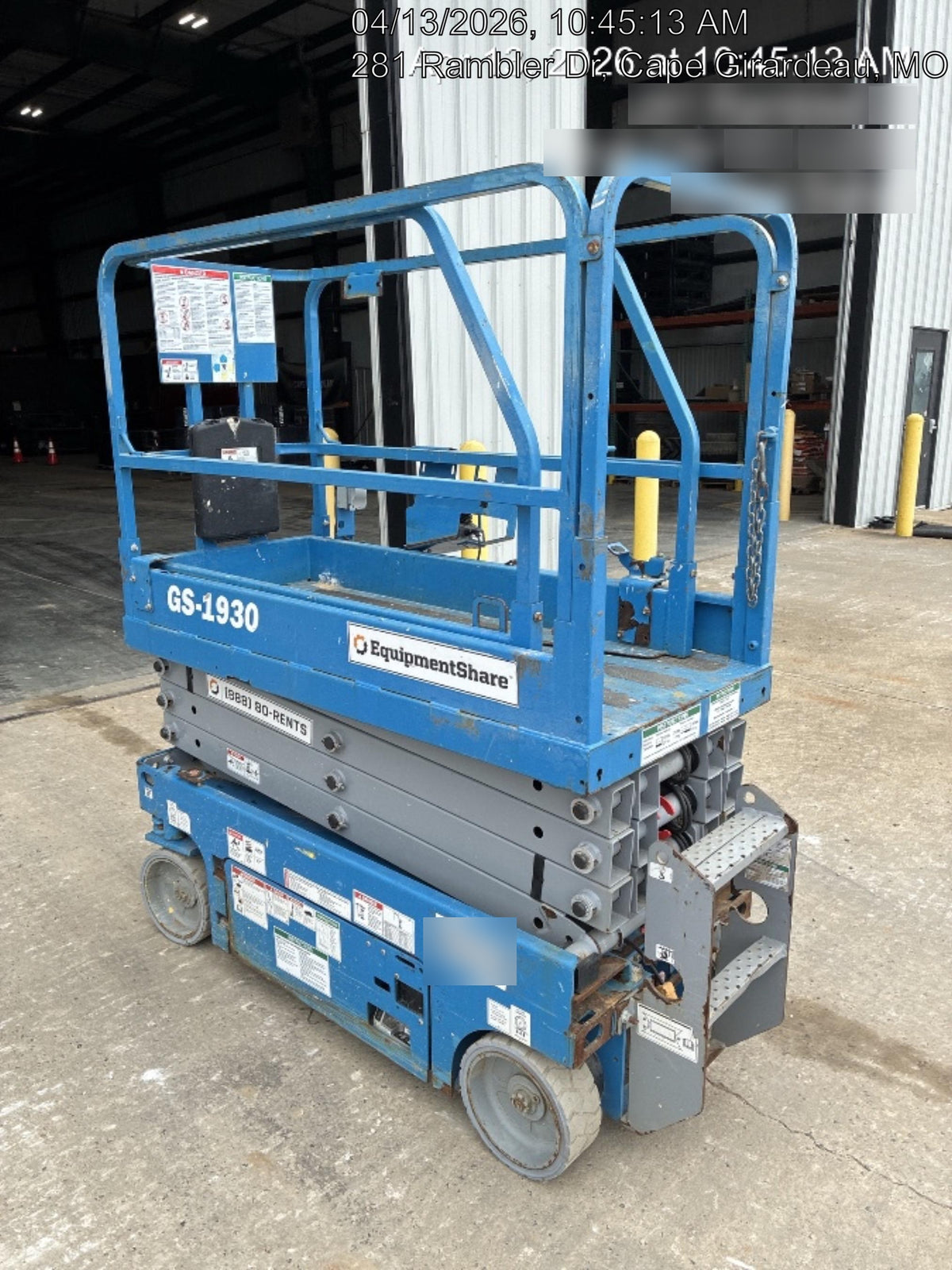 2019 Genie GS-1930 Fixed rails with chain Entry