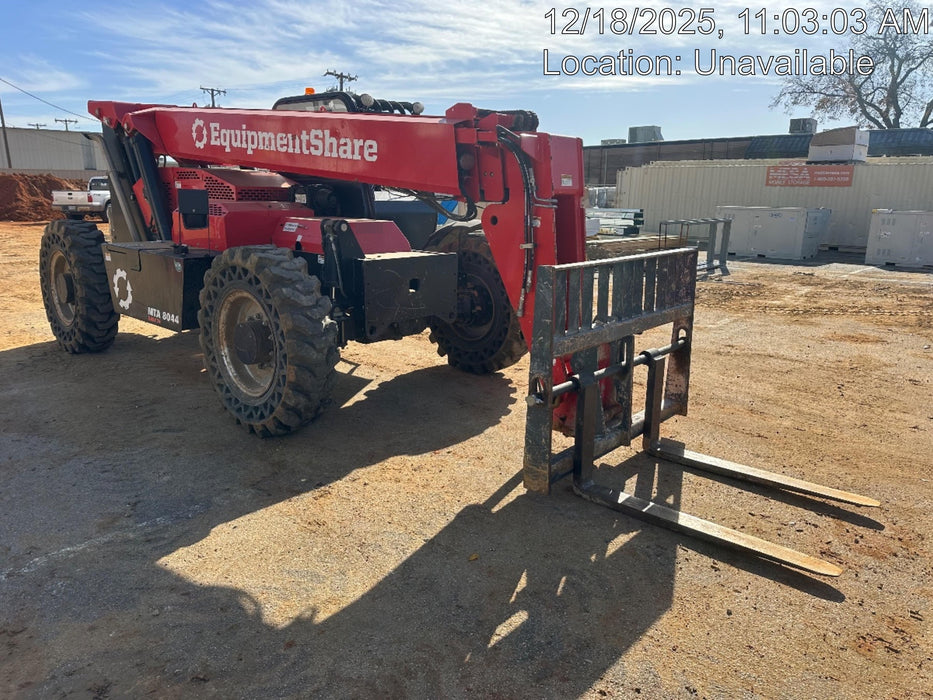 2019 Manitou MTA8044 74hp T4F, Open ROPS, Cab and Boom LED work lights, Auxiliary Hydraulics, Solid Tires, Amber strobe, Lift Hook w/66" Carriage, 60" Forks