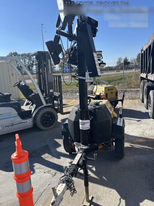 2022 Allmand NLV3GR (4) LED Light Fixture 350W, 23' Vertical Mast, 3kW Prime, Towable, Deep Sea L401, Leveling Jacks, Yanmar T4F 5.8hp