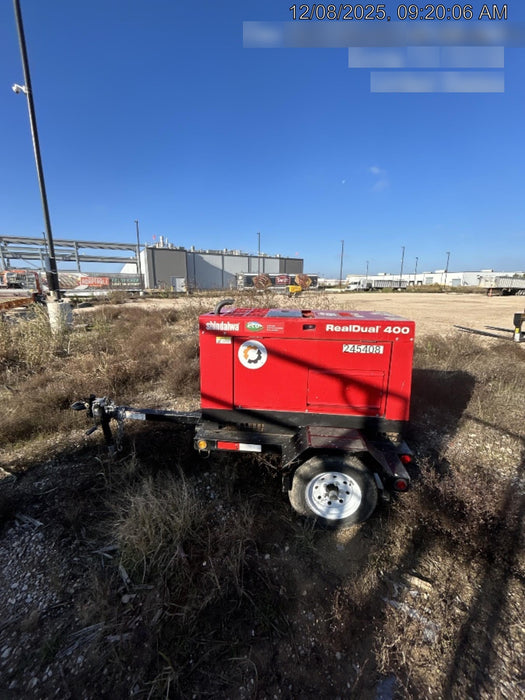 2022 Shindaiwa DGW400MDL Kubota D902 Engine, 23 HP, Dual Op Welder, Wire, Arc, Droop Stick, Tig, and CC Stick Functionality, Simulphase, 3 Phase and 1 Phase Gen Output, Single Axle NB Trlr, Slr Trckl Chrg 12V 12W, Fire Ext