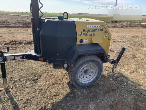 2022 Allmand NLV3GR (4) LED Light Fixture 350W, 23' Vertical Mast, 3kW Prime, Towable, Deep Sea L401, Leveling Jacks, Yanmar T4F 5.8hp