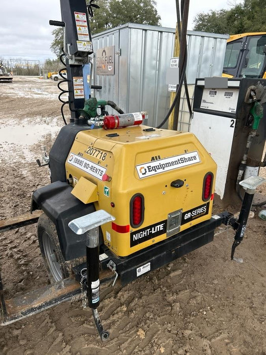 2022 Allmand NLV3GR (4) LED Light Fixture 350W, 23' Vertical Mast, 3kW Prime, Towable, Deep Sea L401, Leveling Jacks, Yanmar T4F 5.8hp