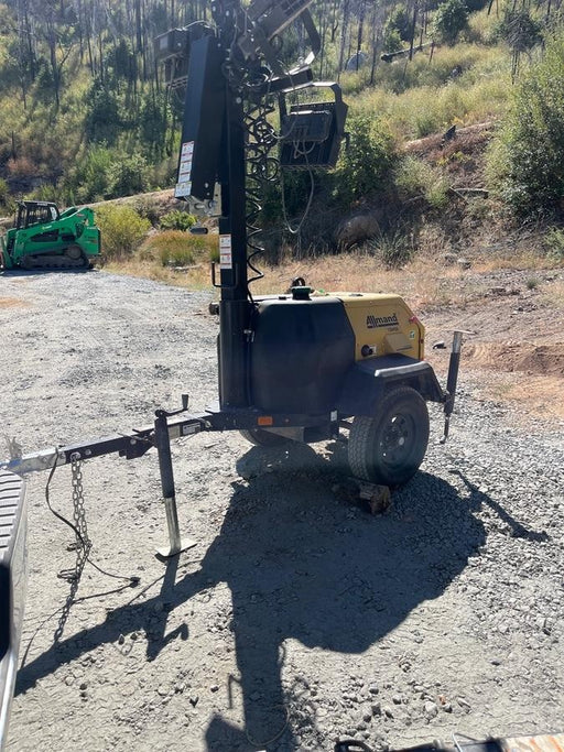 2021 Allmand NLV3GR (4) LED Light Fixture 350W, 23' Vertical Mast, 3kW Prime, Towable, Deep Sea L401, Leveling Jacks, Yanmar T4F 5.8hp