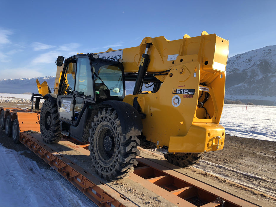 2019 JCB 512-56 Cab/Heat/Air, 109 HP, Solid Tires, STD Worklight, Beacon, Aux Hydraulics, Lifting Eye, Back up Alarm w/66" Carriage/60" Forks