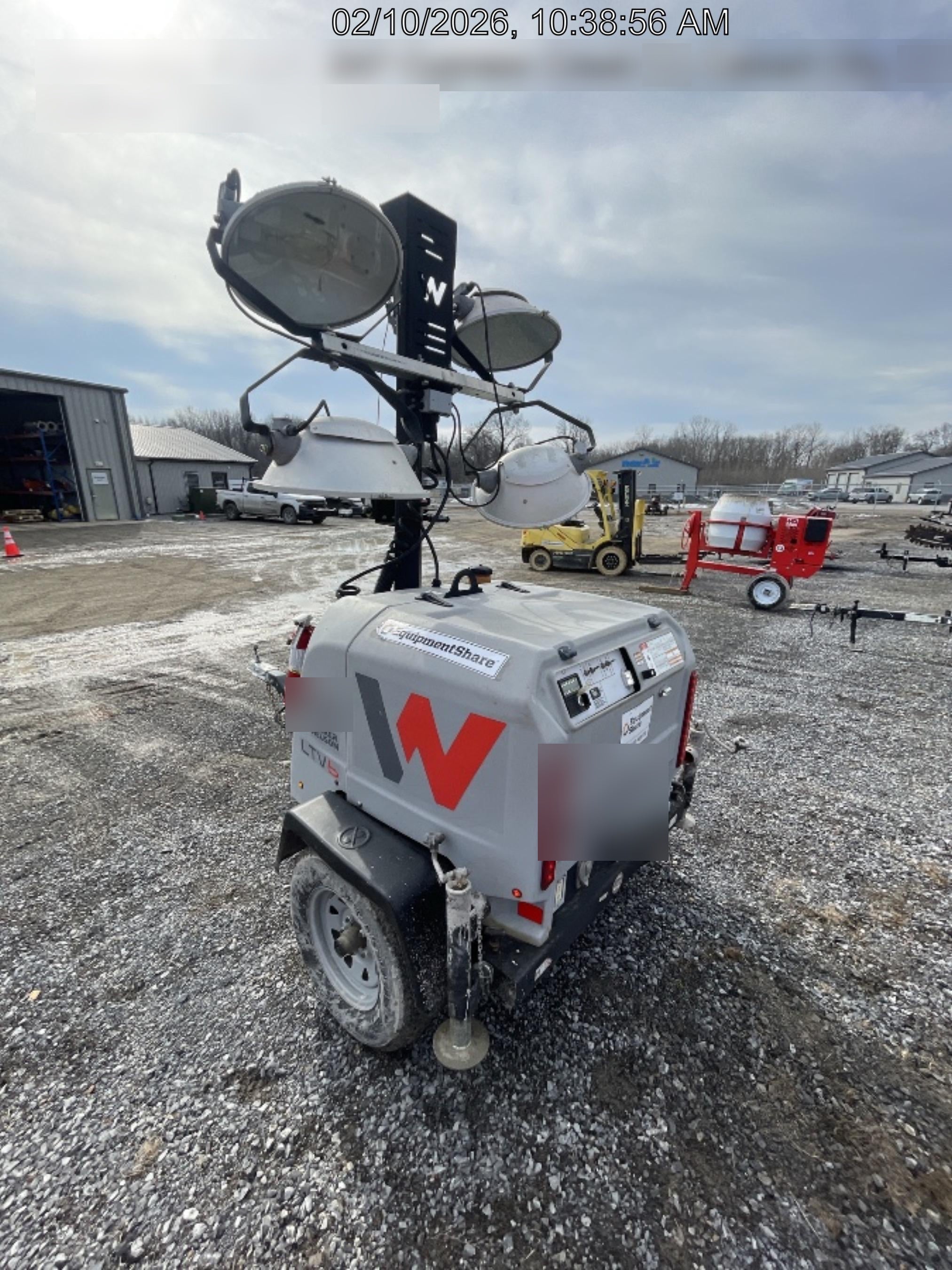 2019 Wacker Neuson LTV6L-MH Mobile Light Tower w/Fuel Level Sensor Installed