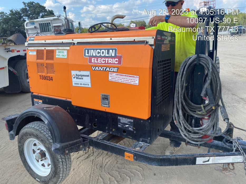 2021 Lincoln Electric Vantage 322 Vantage 322 Ready Pak 3 w/ Decals, ORANGE (includes trailer, cable rack, fender light kit) NO Telematics