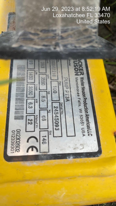 2022 WACKER NEUSON PT3A