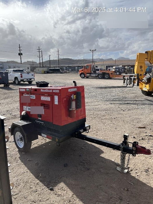 2022 Shindaiwa DGW400MDL Kubota D902 Engine, 23 HP, Dual Op Welder, Wire, Arc, Droop Stick, Tig, and CC Stick Functionality, Simulphase, 3 Phase and 1 Phase Gen Output, Single Axle NB Trlr, Slr Trckl Chrg 12V 12W, Fire Ext