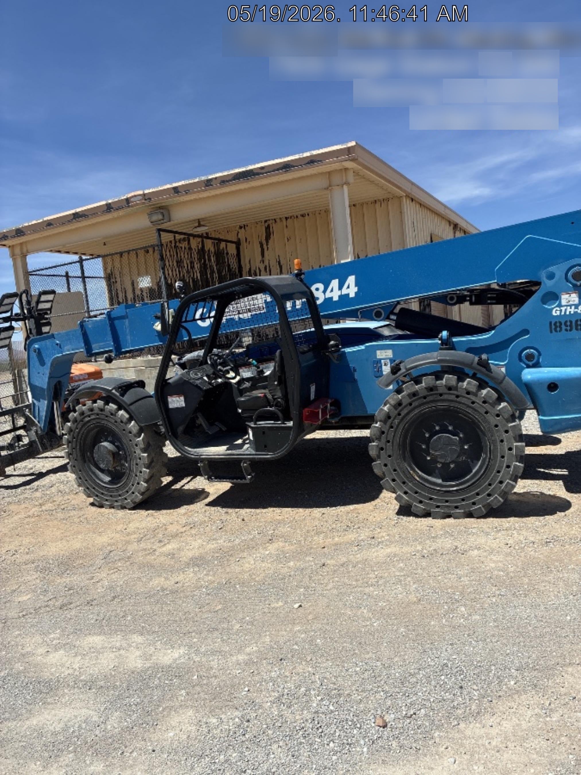 2018 Genie GTH-844 Genie GTH-844 w/ROPS, Work Lights, Solid Tires, RH Cab Mesh, Beacon, 60" Carriage and Forks