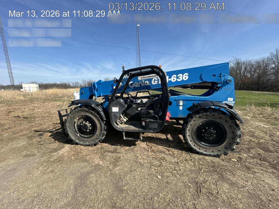 2018 Genie GTH-636 Genie GTH-636 w/Open ROPS, Solid Tires, beacon/work lights, 48" carriage/forks
