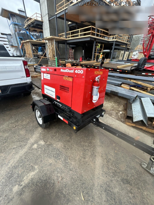 2022 Shindaiwa DGW400MDL Kubota D902 Engine, 23 HP, Dual Op Welder, Wire, Arc, Droop Stick, Tig, and CC Stick Functionality, Simulphase, 3 Phase and 1 Phase Gen Output, Single Axle NB Trlr, Slr Trckl Chrg 12V 12W, Fire Ext