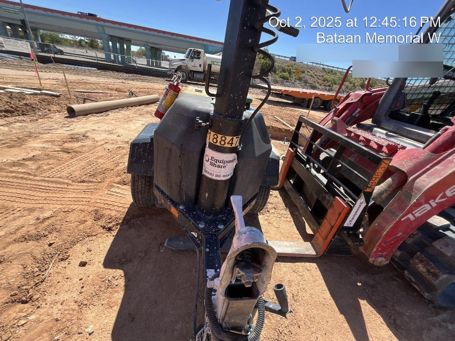 Allmand NLV3GR (4) LED Light Fixture 350W, 23' Vertical Mast, 3kW Prime, Towable, Deep Sea L401, Leveling Jacks, Yanmar T4F 5.8hp