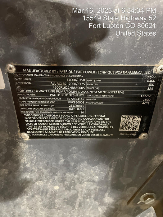 2022 ATLAS COPCO PAC H108 JD