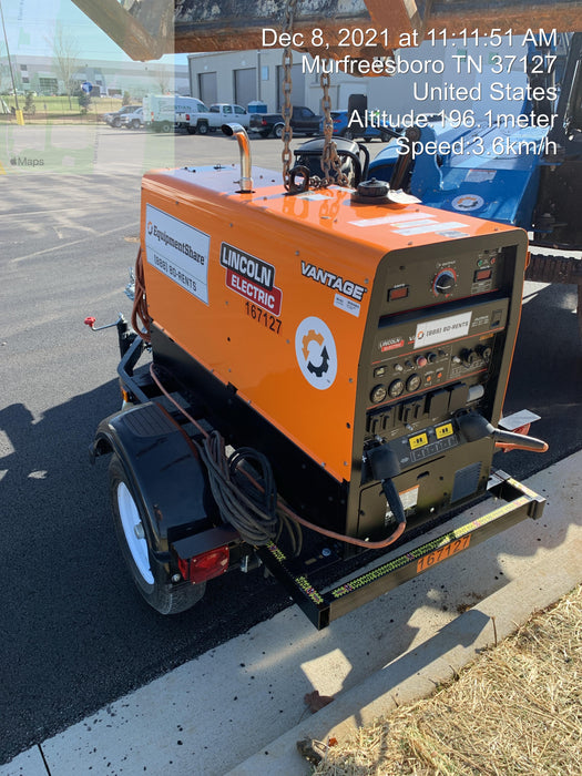 2021 Lincoln Electric Vantage 322 Vantage 322 Ready Pak 3 w/ Decals, ORANGE (includes trailer, cable rack, fender light kit) NO Telematics