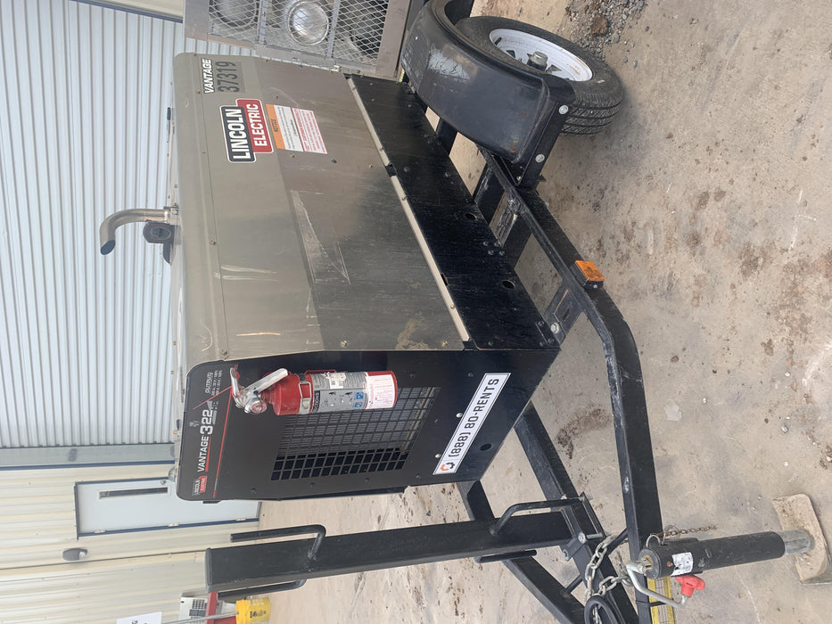 2019 Lincoln Electric Vantage 322 Ready-Pak 3, Two Wheel Trailer, Fender and Light Kit, Cable Rack