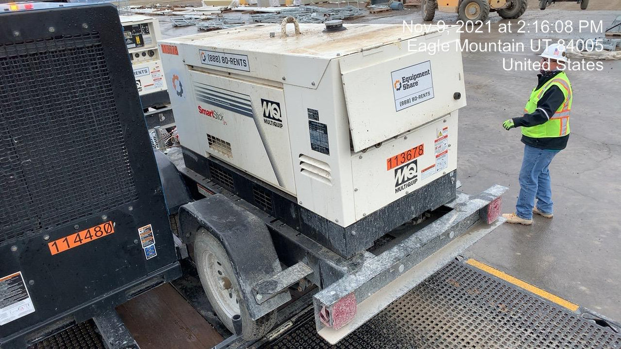 2020 Multiquip DLW400ESA4 400 amp Welder, 14kW, 120/240V, T4F Kubota, Trailer