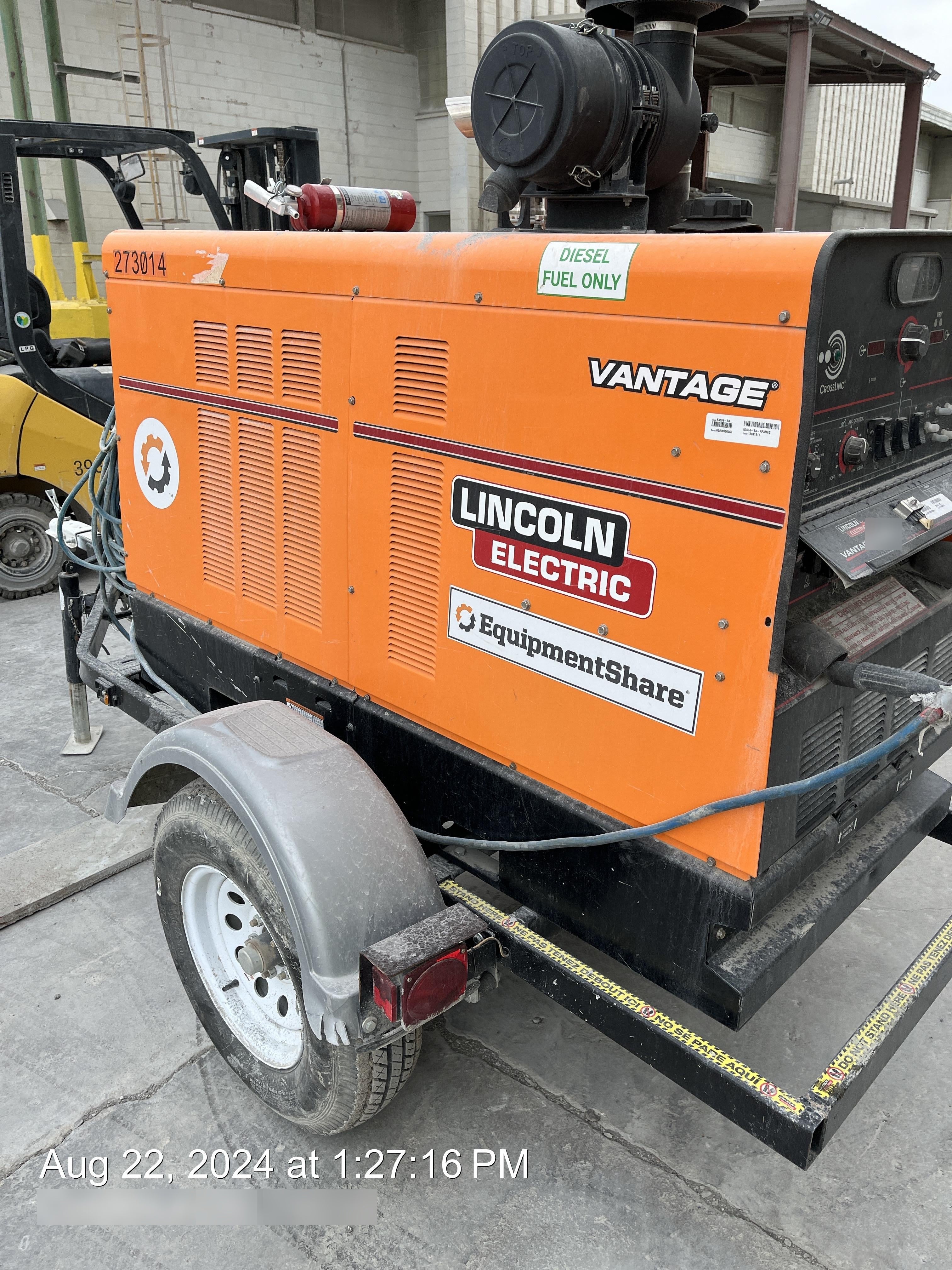 2022 Lincoln Electric Vantage 549X Crosslink Technology, Trailer Mounted, ES Decals, T3