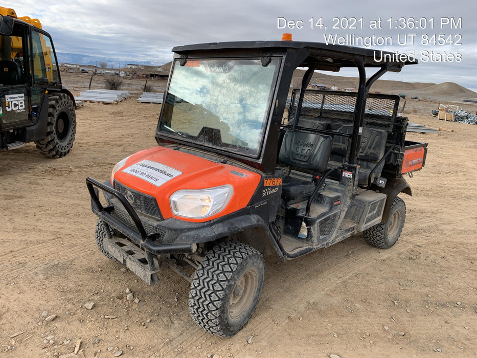 2020 Kubota RTV-X1140W-H 4WD, LED Strobe, Windshield Tempered Glass, Plastic Canopy, Wire Harness Kit, Backup Alarm