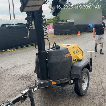2022 Allmand NLV3GR (4) LED Light Fixture 350W, 23' Vertical Mast, 3kW Prime, Towable, Deep Sea L401, Leveling Jacks, Yanmar T4F 5.8hp