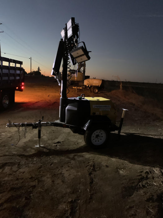 2021 Allmand NLV3GR (4) LED Light Fixture 350W, 23' Vertical Mast, 3kW Prime, Towable, Deep Sea L401, Leveling Jacks, Yanmar T4F 5.8hp