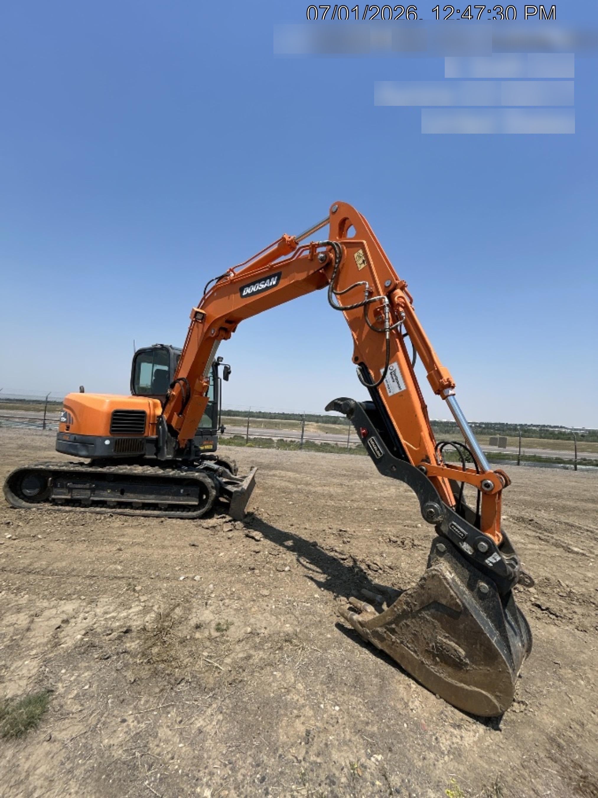 2019 Doosan DX85R-3 Standard Track Mini Excavator