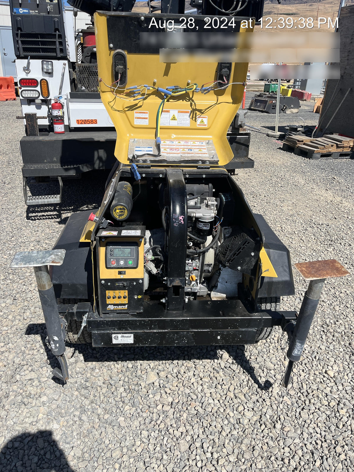 2020 Allmand NLV3GR (4) LED Light Fixture 350W, 23' Vertical Mast, 3kW Prime, Towable, Deep Sea L401, Leveling Jacks, Yanmar T4F 5.8hp