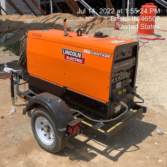 2021 Lincoln Electric Vantage 322 Vantage 322 Ready Pak 3 w/ Decals, ORANGE (includes trailer, cable rack, fender light kit) NO Telematics