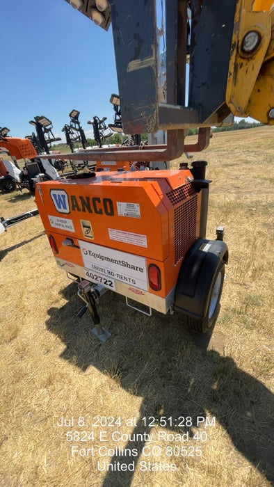 2024 Wanco WLTT-4MM4K Diesel, Deep Sea Controller, Shore Power Plug, Auto Start, (4) 350W LED Floodlights, 4kW Generator, 60 Gal Fuel Tank, 2" Ball, T3