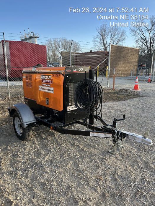 2022 Lincoln Electric LE400 Kubota V1505, Trlr, Cable Rack, Light Kit, ES Decals, T3