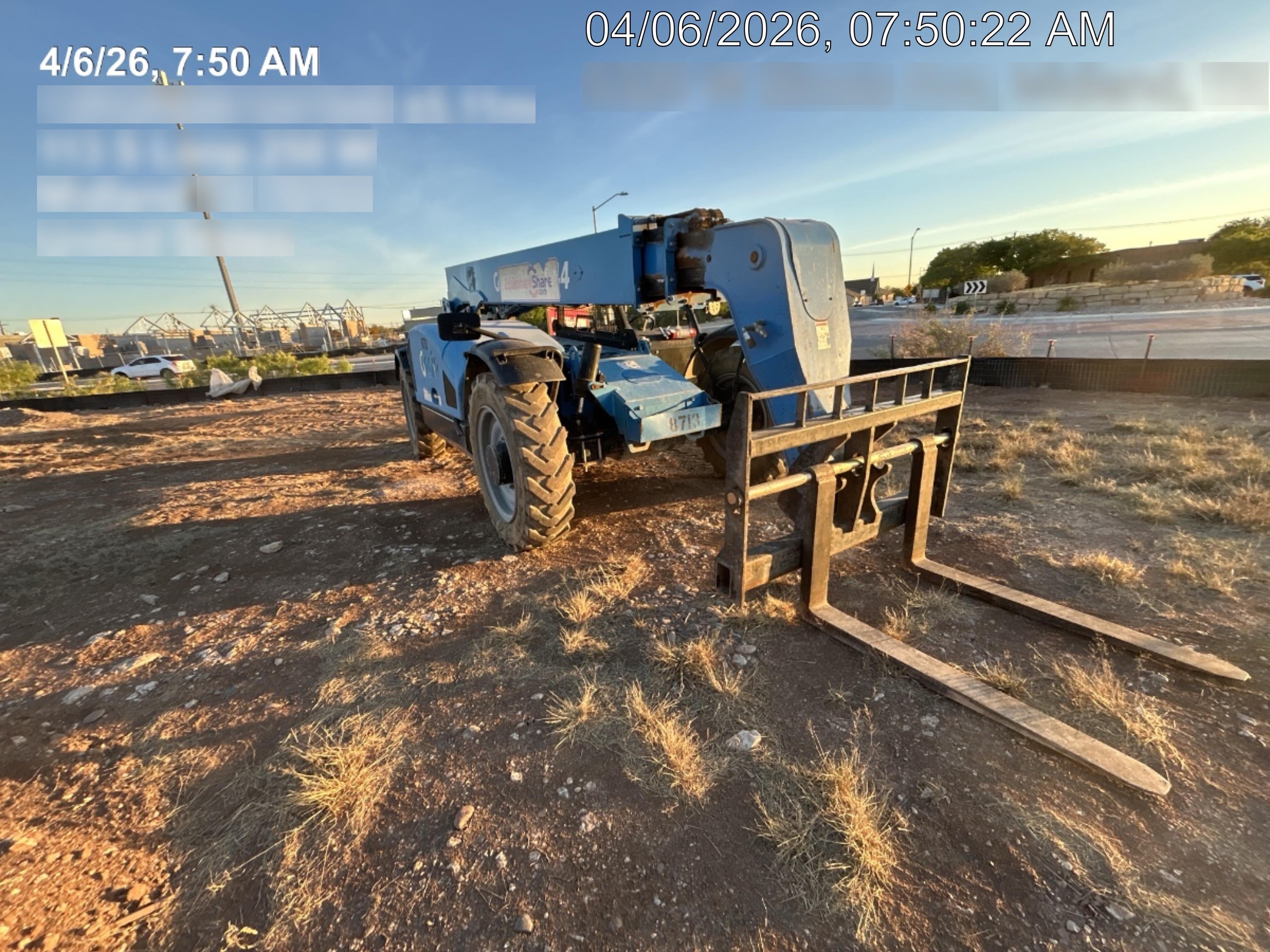 2018 Genie GTH-844 Genie GTH-844D w/Open ROPS, FF Tires, Work Light/Beacon, 60" Carriage and Forks