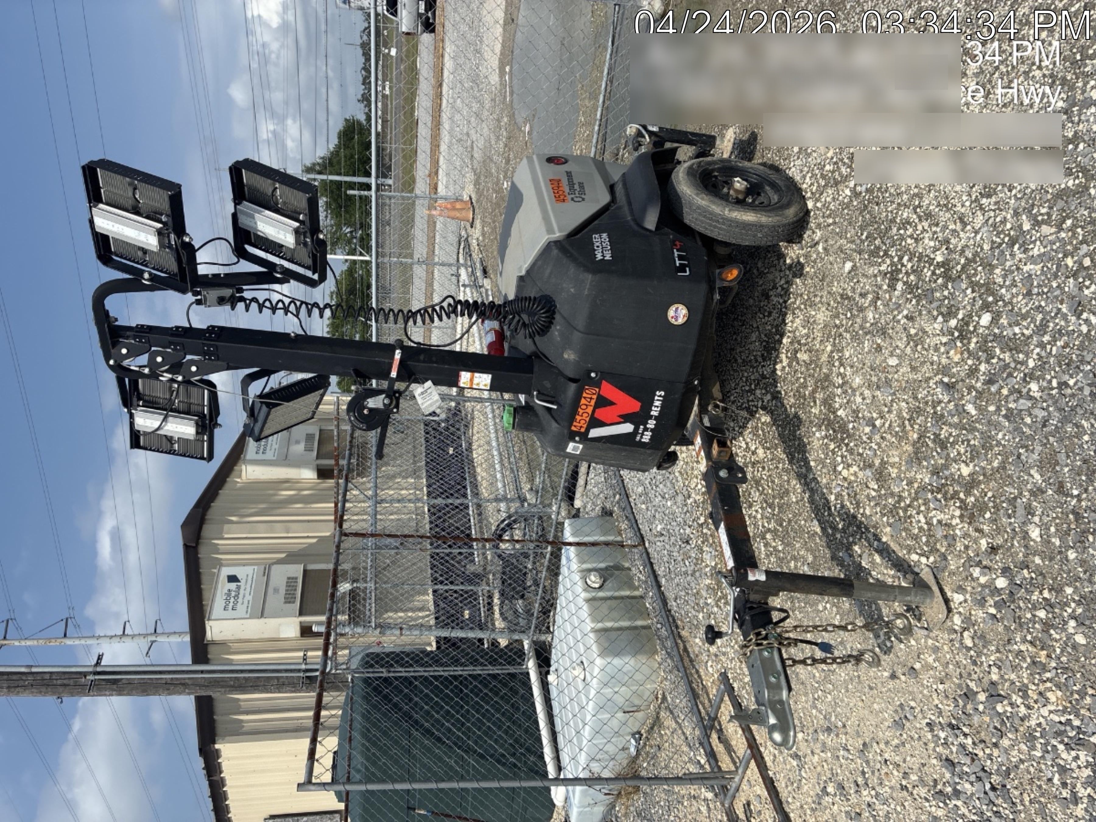 2024 Wacker Neuson LTT4 Diesel, Kohler KDW702, Deep Sea Controller, Auto Start, LED 320W, Bypass Outlet, T3