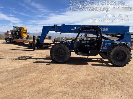2018 Genie GTH-636 Genie GTH-636 w/Open ROPS, Work Lights, Solid Tires, RH Cab Mesh, Beacon, 48" Carriage and Forks
