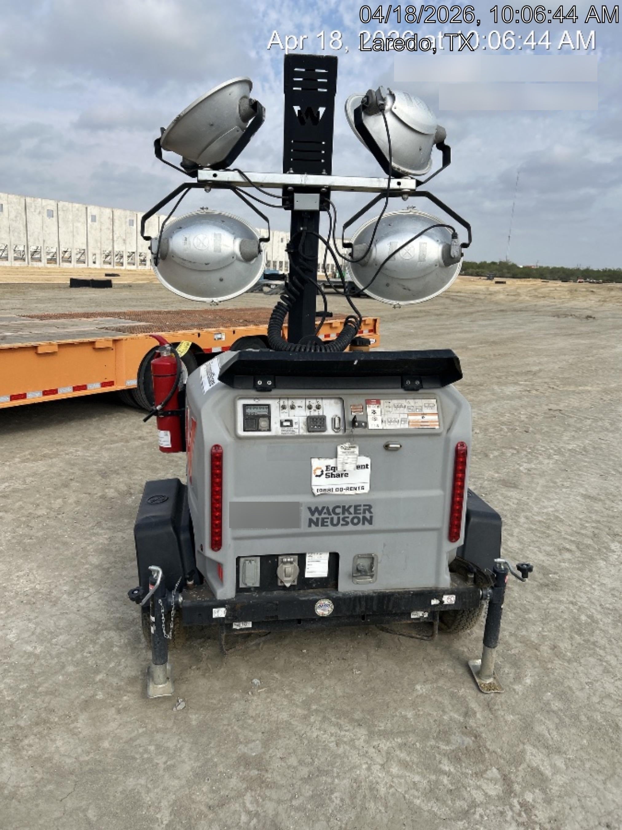 2019 Wacker Neuson LTV6L-MH Mobile Light Tower w/Fuel Level Sensor Installed