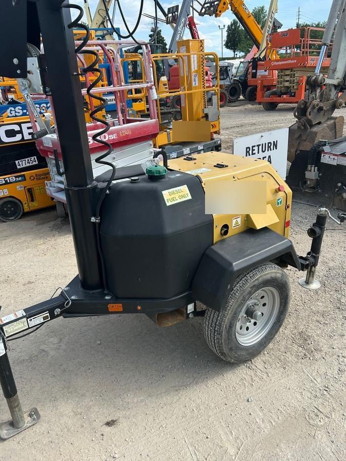 2022 Allmand NLV3GR (4) LED Light Fixture 350W, 23' Vertical Mast, 3kW Prime, Towable, Deep Sea L401, Leveling Jacks, Yanmar T4F 5.8hp