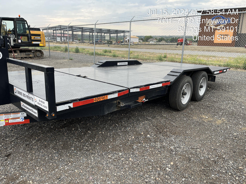 2024 TEXAS PRIDE TRAILERS 21' Lowboy Gravity Tilt Bed 14K Bumper Pull Trailer