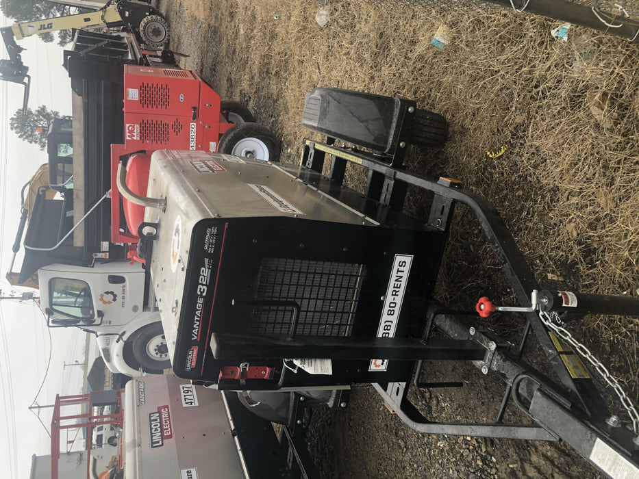 2019 Lincoln Electric Vantage 322 Ready-Pak 3, Two Wheel Trailer, Fender and Light Kit, Cable Rack