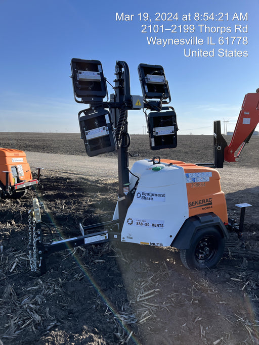 2024 Generac MLT2 Diesel, Flex Switch 120V Input, Powerzone Controller, 
(4) 320W LED Lights, 4kW Generator, 39.9 Gal Fuel Tank, 2" Ball, T3