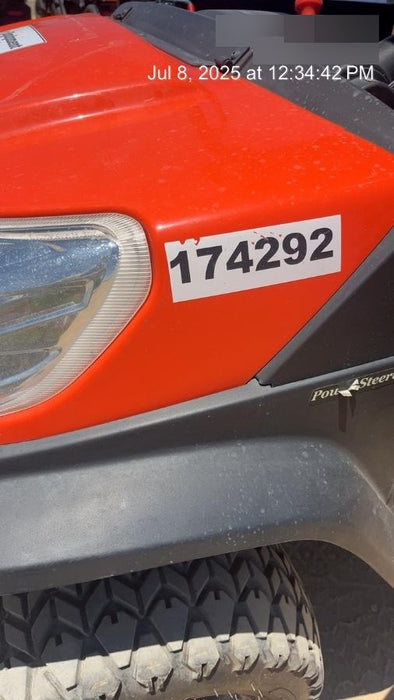 2021 Kubota RTV-X1140W-H Plastic Canopy, Windshield Acrylic Clear, LED Strobe Light, Wire Harness Kit, Back up Alarm