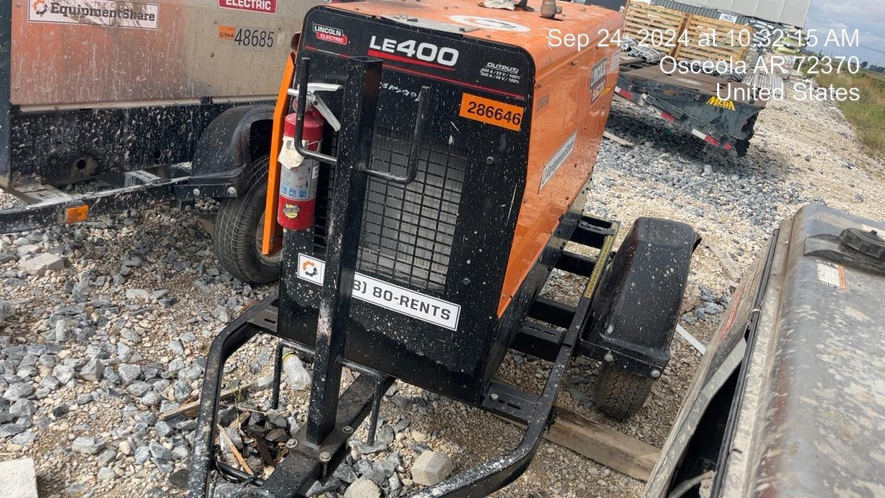 2022 Lincoln Electric LE400 Kubota V1505, Trlr, Cable Rack, Light Kit, ES Decals, T3