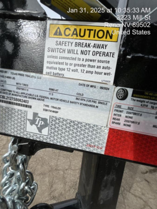 2025 TEXAS PRIDE TRAILERS 21' Lowboy Gravity Tilt Bed 14K Bumper Pull Trailer