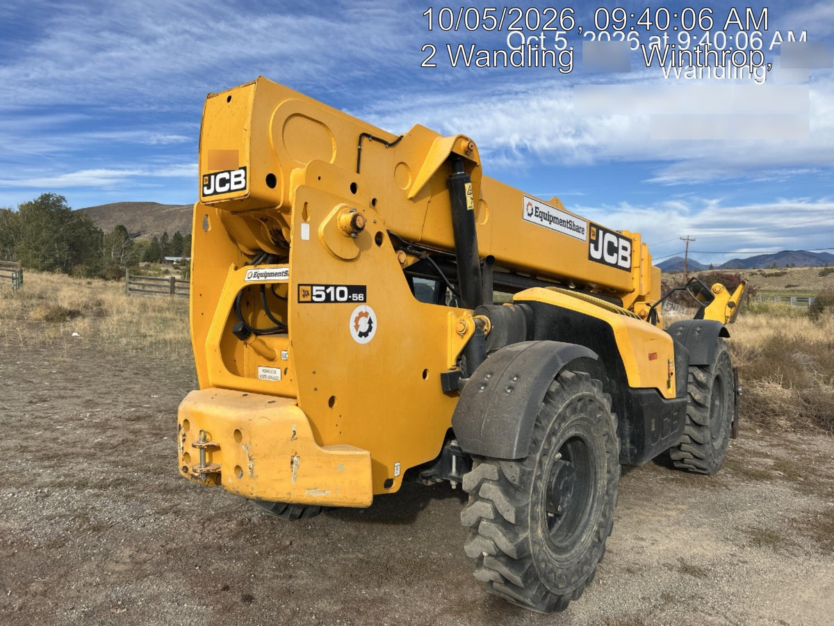 2020 JCB 510-56 Canopy, Solid Tires, Work Lights, Beacon, Aux Hydraulics, Back up Alarm, Lifting Eye, ES Decals